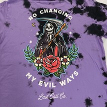 Last Call Co. Men Purple & Black Dyed Short Sleeve "Evil Ways" Graphic T-Shirt M image 11