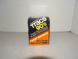 NOS 4 Audio Magnetics Tracs 90&#39;s Blank 8-Track Tape Cartridges-Sealed - £25.49 GBP