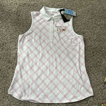 Puma Women&#39;s Medium Kentucky Derby CLOUDSPUN Plaid Sleeveless Golf Polo ... - $21.49