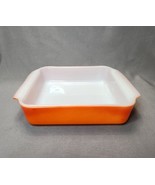 Anchor Hocking Fire-King #435 8&quot; Square Baking Casserole Dish Red / Oran... - £15.58 GBP