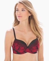 Soma Black Red Embroidered Sensuous Opulence Perfect Coverage Bra 34D, 34DD NWT - £30.68 GBP
