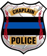 Thin Blue Line Chaplain Badge Diamond Window Decal Police Law Enforcement - £3.31 GBP+