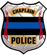 Thin Blue Line Chaplain Badge Diamond Window Decal Police Law Enforcement - $4.21+