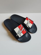 Tommy Hilfiger Tmerlay-C Slide Sandals Mens 10 Blue Red White Logo NEW - $32.54