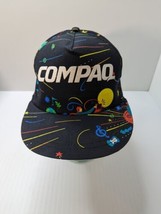 Vintage Retro Compaq Hat 90&#39;s All Over Print Baseball Cap Snapback Made ... - £58.38 GBP
