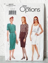 Vogue Easy Options Fitted Dress Lined Tapered Sewing Pattern 9630 Misses... - $12.30