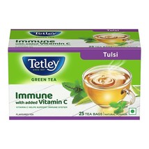 Tetley Green Tea Immune Tulsi | With Added Vitamin C | 25 Tea X 2 PACK - £17.65 GBP
