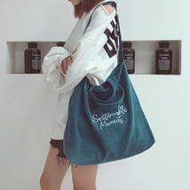 Ladies Corduroy Canvas Tote Bag Messenger Bag Fashion Student Messenger Bag Ladi - £19.21 GBP