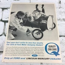 Vintage 1963 Lincoln-Mercury Ford Quality Car Care Advertising Art Print Ad - £7.81 GBP