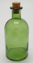 Green Colored Glass Round Vintage Style Medicine Apothecary Jar /Bud Jar... - $14.85