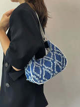 Raw Edge Cloth Shoulder Bag - $24.24