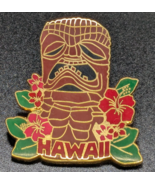 Vintage Hawaii Tiki Totem Flowers Travel Souvenir Enamel Pin - £14.91 GBP