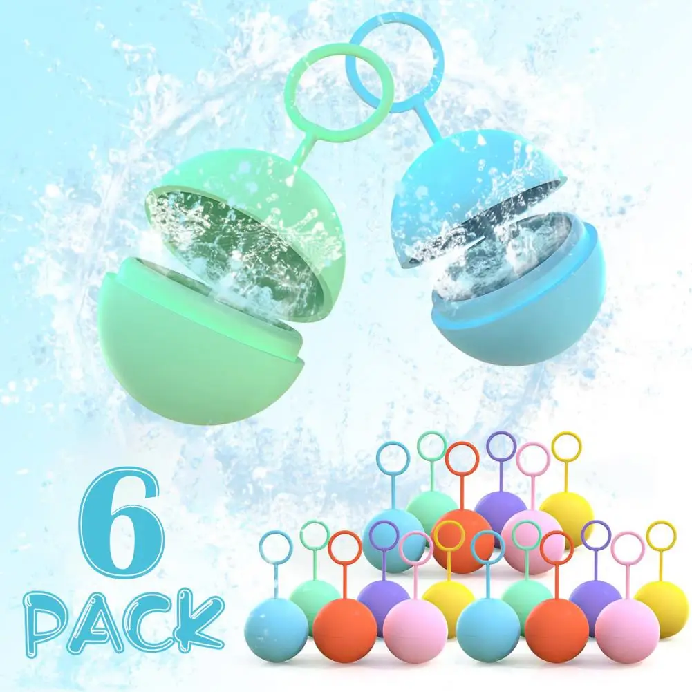 6Pcs Silicone Water Balloons Flexible Swim Pool Toys Quick Refill Entertainme - £14.14 GBP
