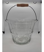 Vintage Anchor Hocking Glass Bushel Basket Ice Bucket Fruit Bowl Pail Wo... - £31.41 GBP