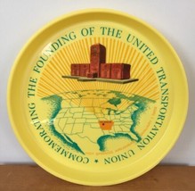 Vtg 1969 United Transportation Union Hot Springs Arkansas Plate Tray Yel... - $36.99