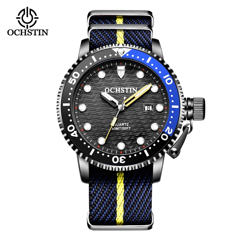 OCHSTIN Quartz Men Watch Analog Chronograph Swatch Auto Date Military Business S