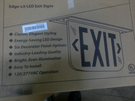 HUBBELL / DUAL LITE LESWSGLNA EDGE LIT LED EXIT SIGN / AC ONLY / SATIN A... - $58.59