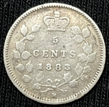 1911 Silver Canada 5 Cents King George V Coin Condition AU+ Nicer in Person - £26.25 GBP