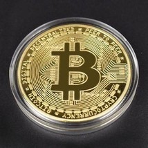 24k Gold Plated Bitcoin CPU Collection Gift Coin Collectible Ornament Decor - £7.91 GBP