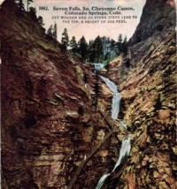 Canon Colorado Seven Falls South Cheyenne Postcard Vintage - $8.95