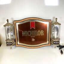 Vtg 1983 Michelob Wall Lamp Sconces Lighted Beer Sign Backbar Mirror Sys... - $175.00