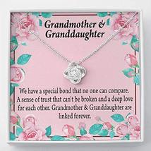 Granddaughter Special Bond Necklace Love Knot Necklace Stainless Steel w CZ Ston - £50.51 GBP