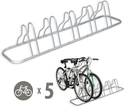 5 Bike Bicycle Stand Rack Garage Storage Floor Parking Adjustable Holder... - $78.19