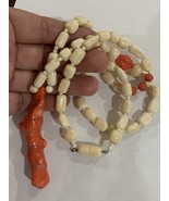 Antique Coral Branch Necklace 25” - £418.24 GBP