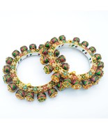 Rajasthani Gold plated high quality kundan bangles jewelry set Single Piece12 - $36.29