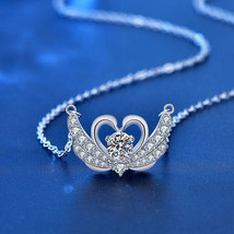 1ct Lab Created Diamond Swan Wing Pendant for Women 14K White Gold Finish - £101.83 GBP