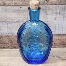 Vintage Wheaton, NJ Blue Decanter &amp; Original Cork - Ben Franklin Glass H... - $21.98