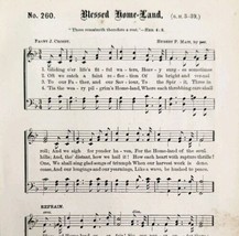 1883 Gospel Hymn Blessed Home Land Sheet Music Victorian Religious ADBN1ggg - £11.87 GBP