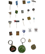 Vintage Russian Badge Pin Charm Keychain Jewelry Lot Soviet Union USSR 2... - $40.64 CAD