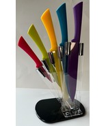 KitchenTrend Multicolor Kitchen Non-Stick 5 piece Knife with Block Set -... - £15.64 GBP