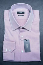 HUGO BOSS Hombre Enzo Corte Normal Rosa de Lunares Algodón Camisa 41 16 ... - £49.60 GBP