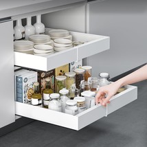 Expandable Pull Out Cabinet Organizer, Pull Out Drawers Fixed With Adhesive, Sli - £24.67 GBP