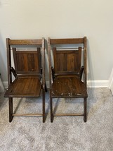 Vintage 50&#39;s Children&#39;s Sturdy Wooden Slotted Folding Chair  Kids School... - $50.00
