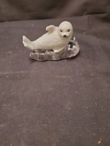 Harp Seal Pup Figurine Ceramic On Australian Crystal Iceberg Vintage - £11.15 GBP
