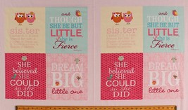 23.5&quot; X 44&quot; Panel Sister Words Baby Girl Brother Sister Cotton Fabric D306.40 - £18.00 GBP