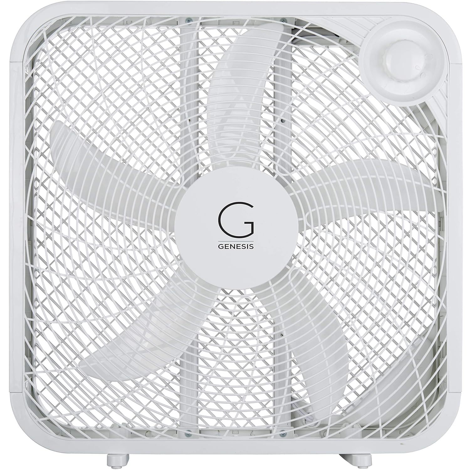 Genesis 20" Box Fan, 3 Settings, Max Cooling Technology, Carry Handle, White (G2
