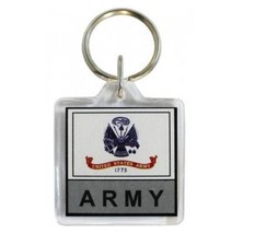 U.S. Army Flag Military Key Chain 2 Sided 1 1/2&quot; Plastic Key Ring - $4.95
