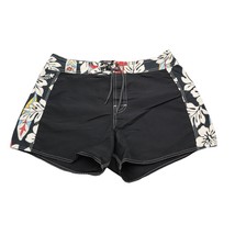 KYs Shorts Womens Black Drawstring Pocket Nylon Hawaiian Board Shorts - £18.18 GBP