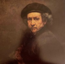 C1960s Rembrandt Van Rijn Self Portrait Art Print Vintage Master Of Light HM2C - £11.26 GBP