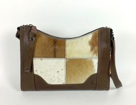 Frye Melissa Haircalf Patchwork Leather Zip Crossbody Bag Brown Multi NWT $228 - £102.08 GBP