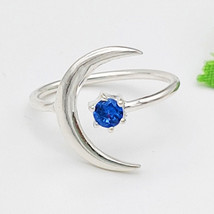 925 Sterlingsilber Natürliche Tansanit Ring Handmade Schmuck Crescent Mond Ring - £28.97 GBP