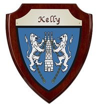 Kelly Irish Coat of Arms Shield Plaque - Rosewood Finish - £34.81 GBP