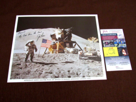 James Jim Irwin Apollo 15 Astronaut Signed Auto Flag Salute Nasa Litho Photo Jsa - £238.13 GBP