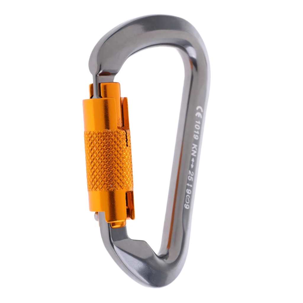 Sporting 25KN Twist Gate D Carabiner Auto Locking Karabiner For Traveling Hiking - £23.51 GBP