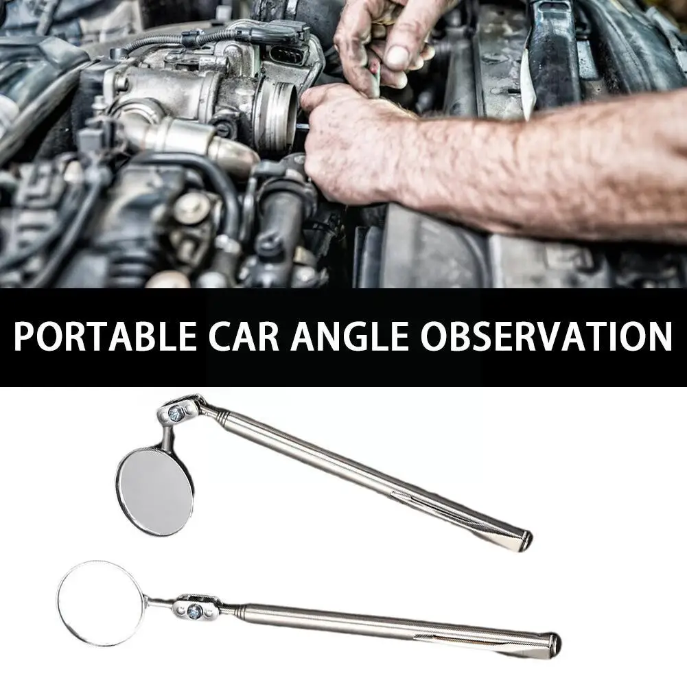 Portable Telescopic Car Inspection Mirror with Rotatable Round Lens for Detect - £11.99 GBP