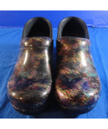 DENSKO LOW WEDGE RAINBOW GLITTER BLACK NURSE PROFFESSIONAL CLOG COMFY SH... - $26.50